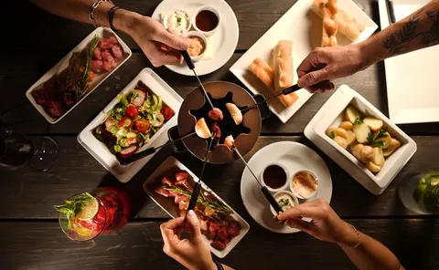 Mäsové fondue v Humno reštaurácií